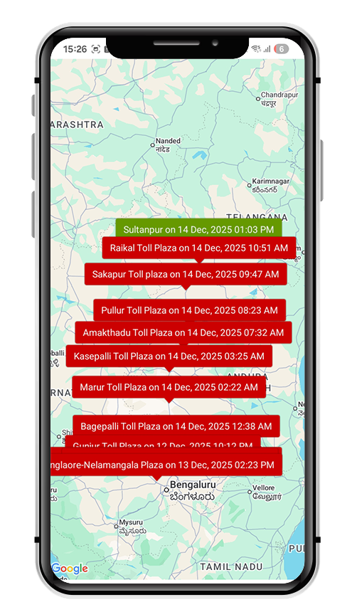 View toll movement details